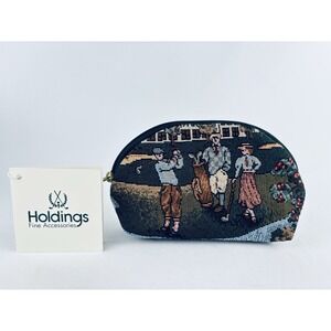 Vintage Tapestry by Holdings Fine Accessories Golf  Embroidered Zipper Pouch NWT